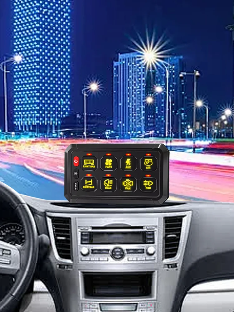 8 عصابة RGB عكس الضوء لوحة التبديل 12 فولت نظام التتابع الإلكتروني التحكم في الدائرة نظام التتابع لسيارة RV ATV SUV UTV شاحنة البحرية