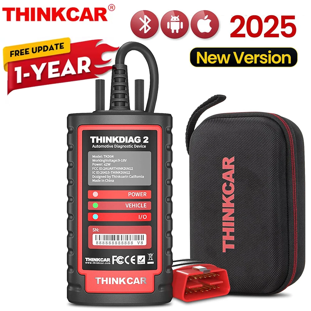 

Thinkdiag2 Все системы OBD2 Диагностический сканер Bluetooth CAN-FD Протокол AutoVIN Активный тест 16 функций сброса Кодирование ЭБУ 1 год