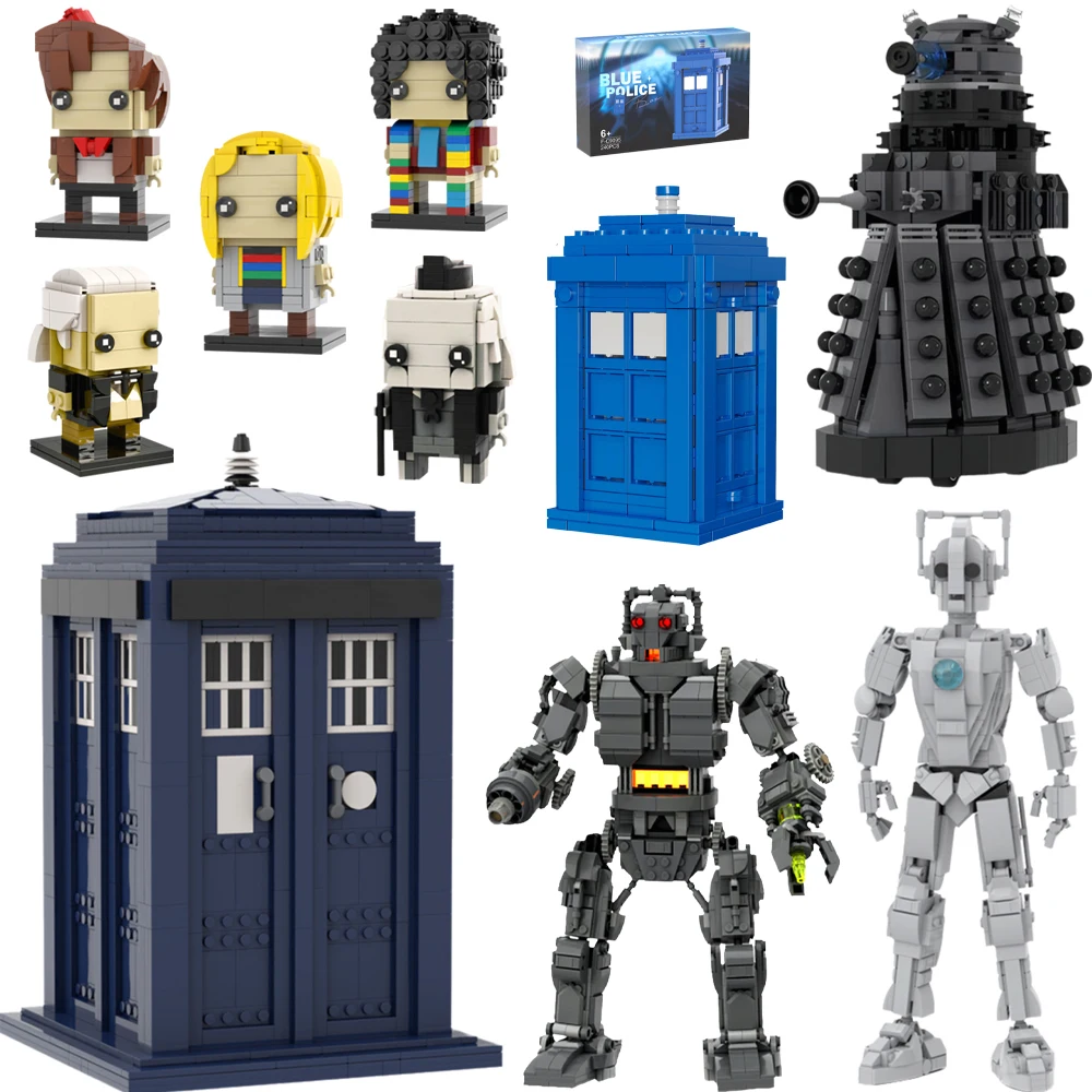 Daleked Door Openable Phone Police Booth First Doctor 4TH 11TH 13TH DOCTOR Figure Brickheadz Building Block Set Brick Model Toy