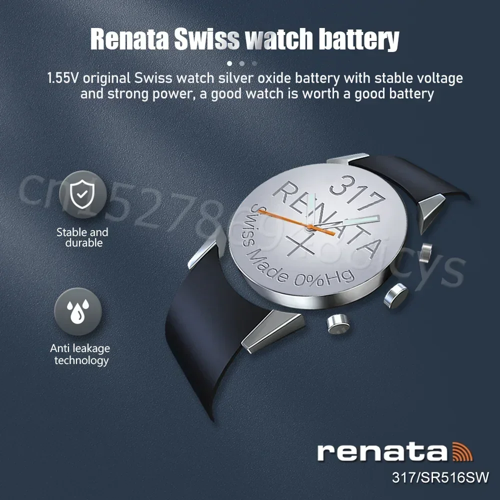 1-10PCS Original Renata 317 SR516SW D317 V317 SR62 1.55V Silver Oxide Watch Battery For Toy Remote Swiss Made Button Coin Cell