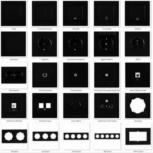 Günsan Black Triple Key Framed