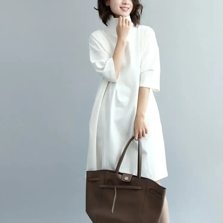 Damska wiosenna spódnica midi z wysokim stanem, warstwa bazowa, odzież wewnętrzna, do dojazdów do pracy, artystyczna, luźna w talii, długa, rozkloszowana.