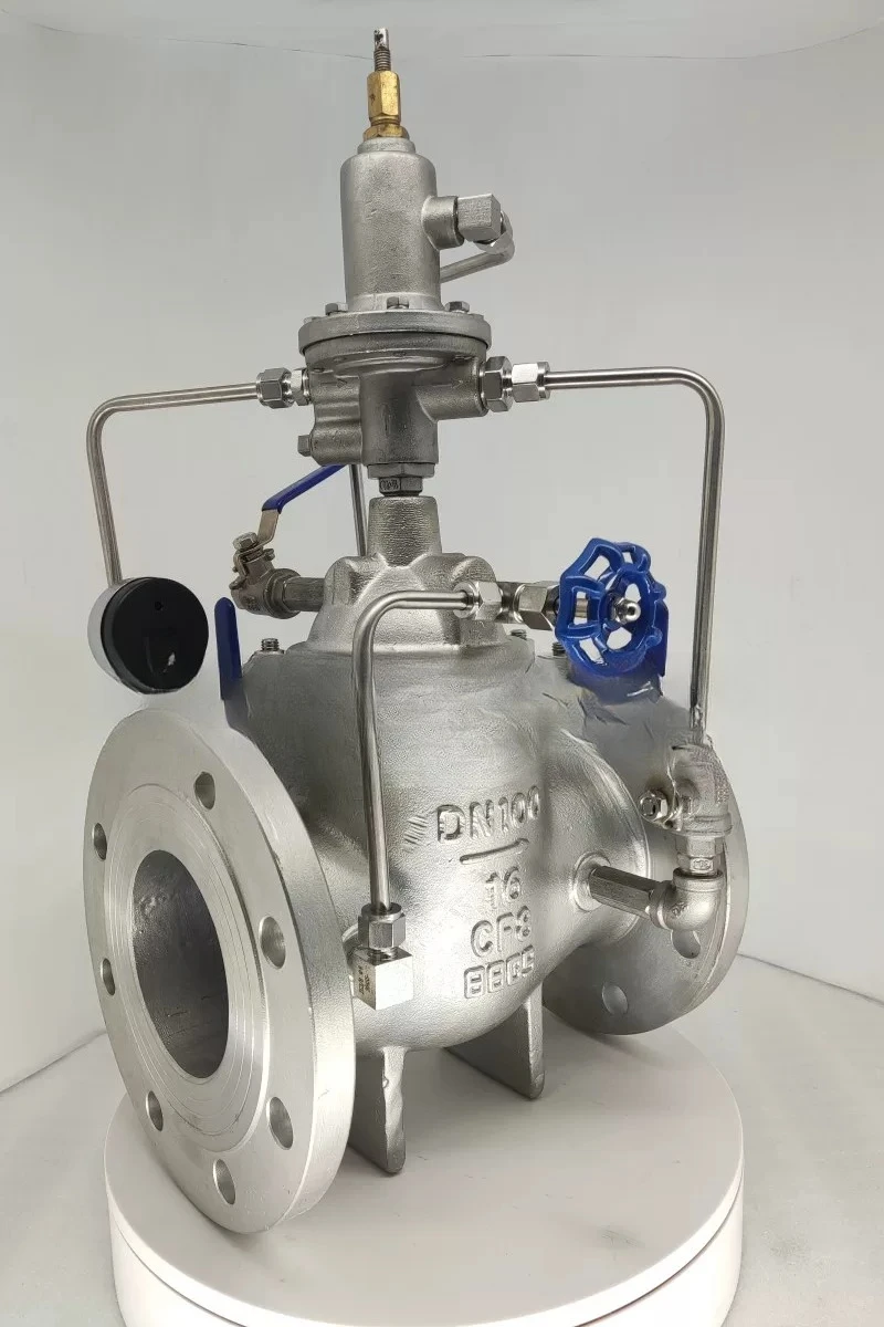 800X Stainless Steel Differential Pressure Control Valve 304 Flange Bypass Valve Central Air Conditioning Hydraulic Control