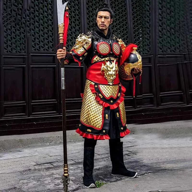 16KG Medieval Real Armor Costume Men Gold Stainless Steel Warrior Outfit Unisex Battle Gear Real Armor With Cap Mask