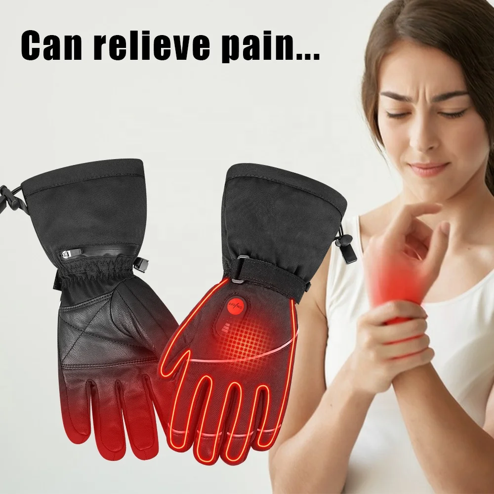 Electric Battery Warm Waterproof Breathable Snowboard Gloves Customized Outdoor Heated Protection Glove Ski Gloves Rechargeable