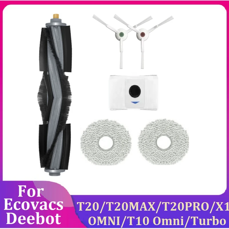 6PCS Accessories Kit For Ecovacs Deebot T20/T20MAX/T20PRO/X1 OMNI/T10 Omni/Turbo Robot Vacuum Cleaner Replacement Accessories