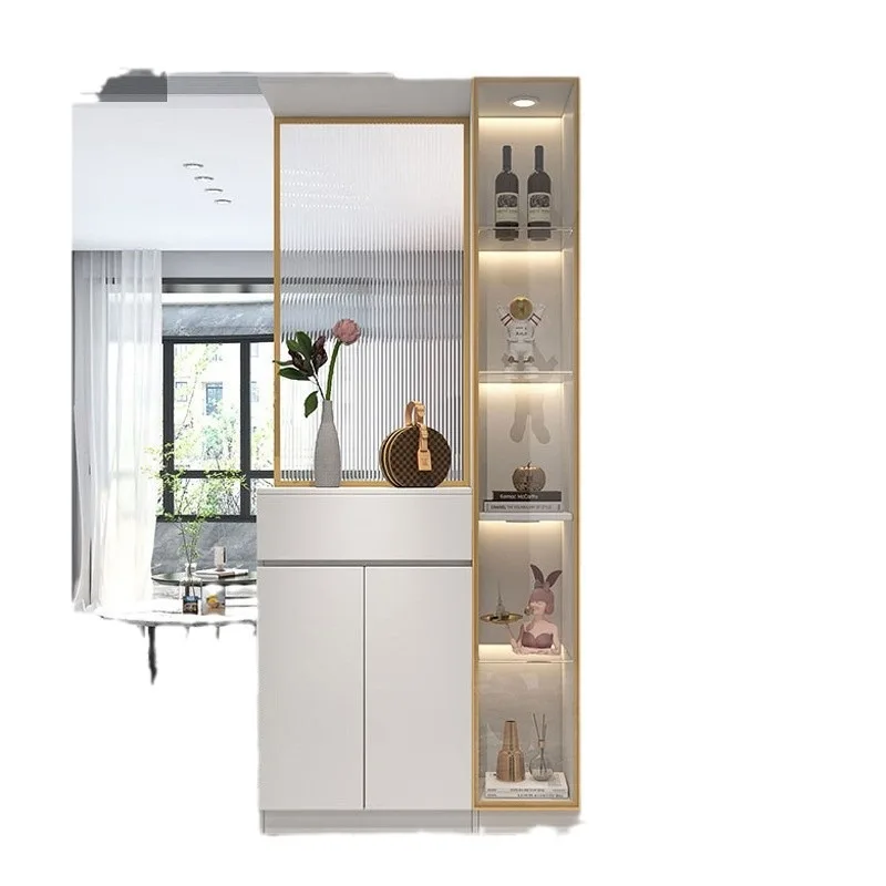 

Screen entry entrance cabinet shoe cabinet integrated living room modern simple glass partition cabinet