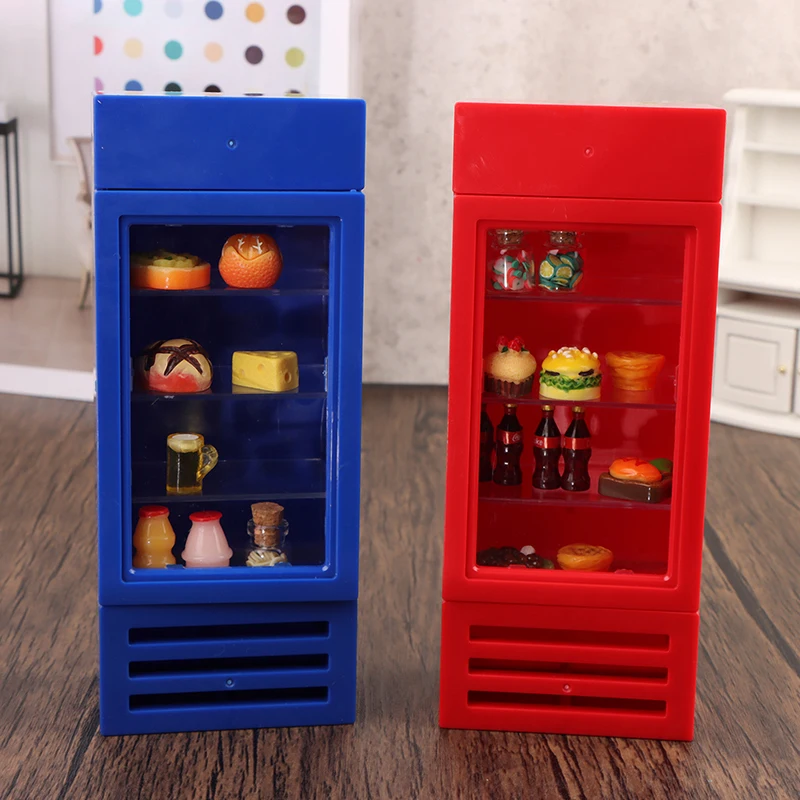 

1:12 Dollhouse Miniature Simulation Plastic Kitchen Shop Fridge Refrigerator Freezer For Dolls Living Room Decor Accessories New