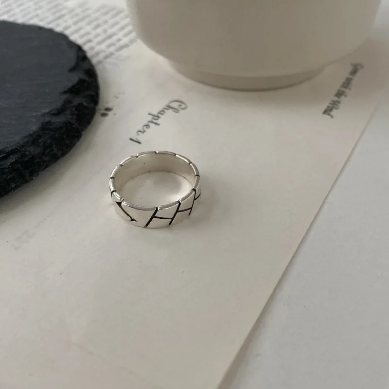 925 Sterling Silver Ring for Women, Personalized Heavy Craftsmanship Thai Silver Index Finger Ring, Vintage Minimalist Style Sweet Cool Ring, Trendy Hip-Hop Style for Women