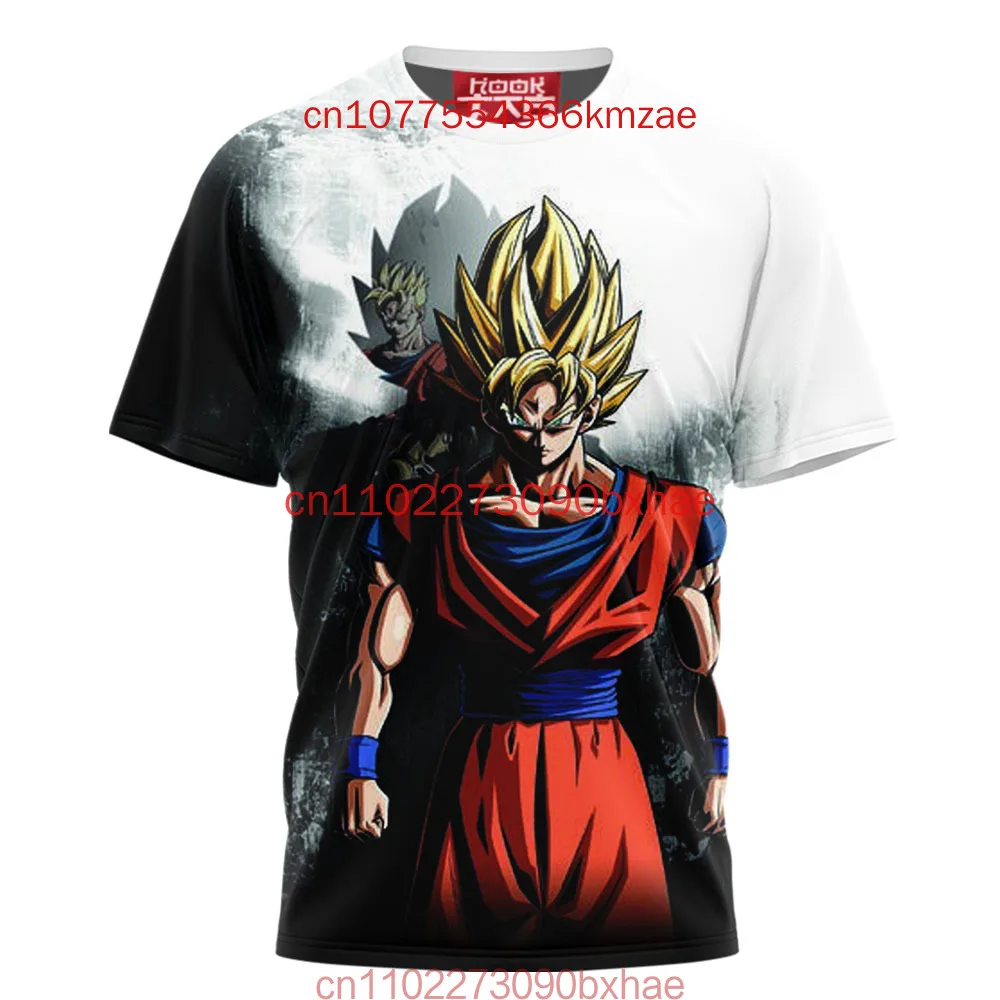 2025 nova camiseta masculina de manga curta 3d impresso dragon ball cosplay roupas moda rua camiseta superior das crianças