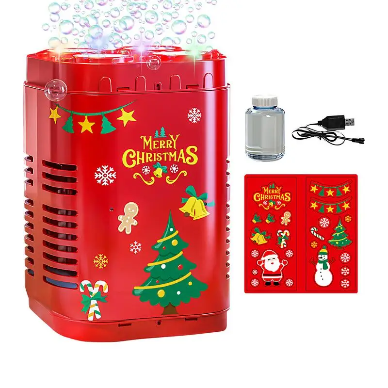 Máquina de bolhas de fogos de artifício, soprador de bolhas de fogos de artifício, máquina de bolhas de natal, brinquedos reutilizáveis, fabricante de bolhas ao ar livre com luzes