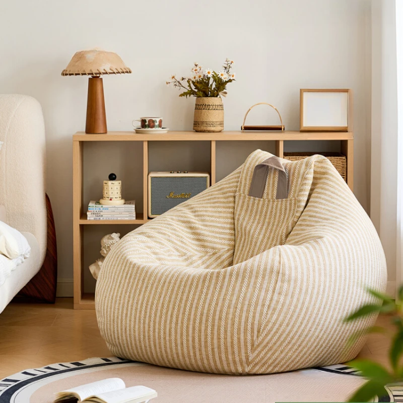 Linen Modern Balcony Sofa Nordic Floor European Lazy Puffs Bedroom Bean Bag Living Room Fluffy Small Canape Salon Furniture Home