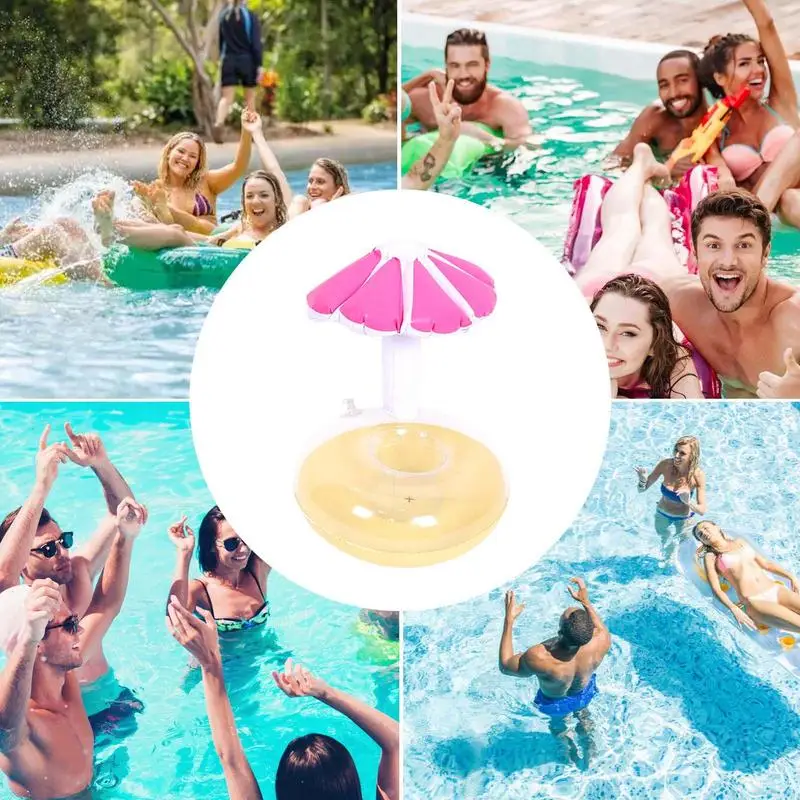 Flotadores de bebidas para piscina, flotadores de piscina gruesos y bonitos, flotadores de bebidas ligeros y resistentes, accesorios de piscina para cumpleaños, aniversario de Pascua