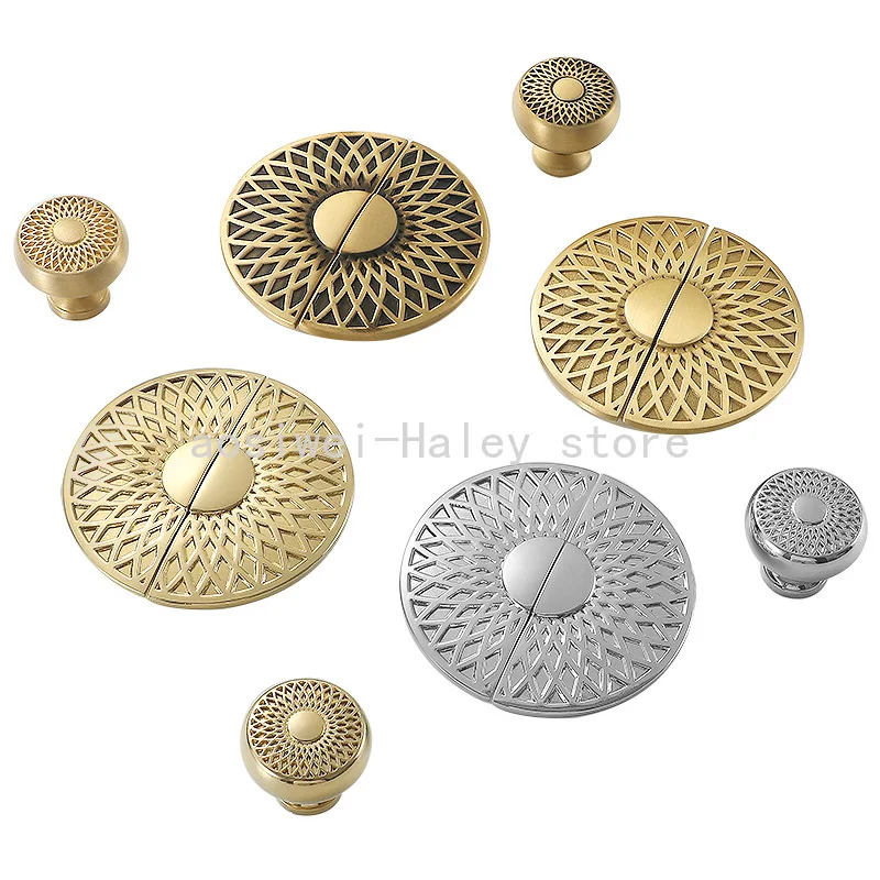 

Мебельная фурнитура с сотовой ручкой из массива латуни, кухонные шкафы, ящики, красивые медные ручки