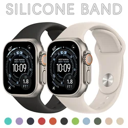 Silicone Band for Apple Watch Straps 40 mm 49mm 44 mm 45mm 46mm 42mm 41mm Sports Bracelet iWatch Series 11 10 9 8 7 SE Ultra 3/2