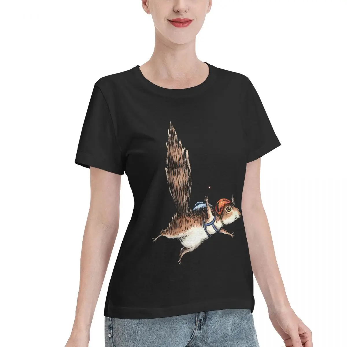 Bargain Price Skydiver Squirrel Skydiving Adventure Design Women's T-shirt Soft Casual Affordable Ladies Tshirt