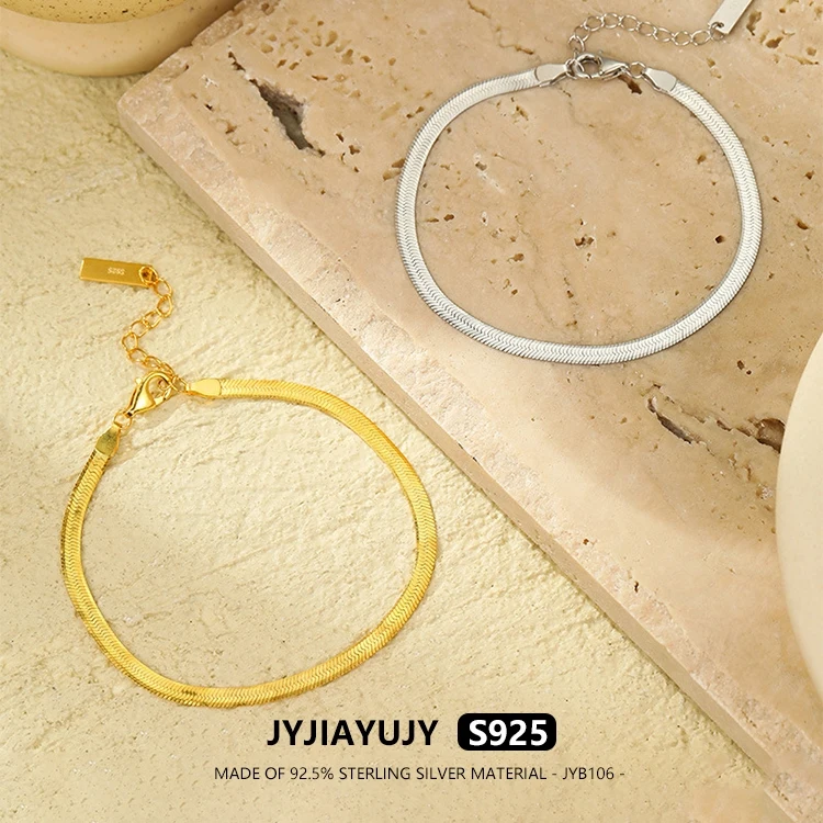 

JYJIAYUJY 100% Whole Original Sterling Silver S925 Bracelet In Stock Snake Chain Fashion Jewelry Gift Daily JYB106