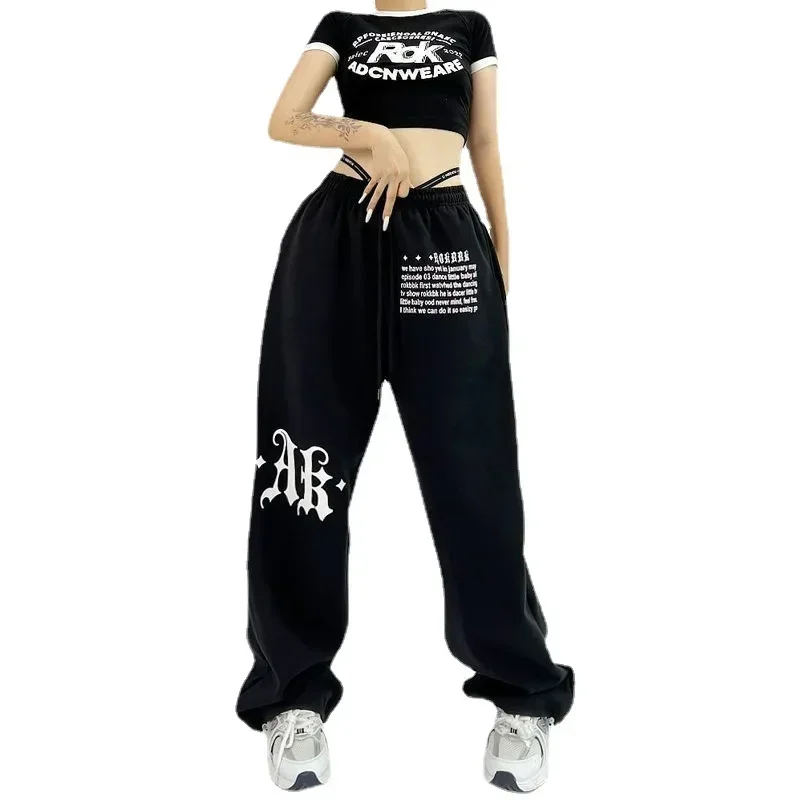 Japan Vintage Letter Print Sweatpants Women Korean Fashion Oversize Baggy Jogging Pants Y2k Trousers Gothic Streetwear
