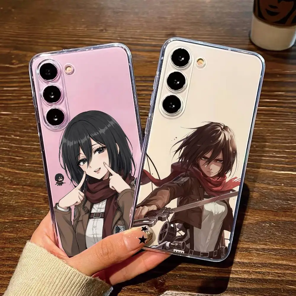 Attack on Titan Mikasa Ackerman Phone Case For SamsungA10,12,20,21S,30,31,40,50,51,52,70,71 Transparent Cover