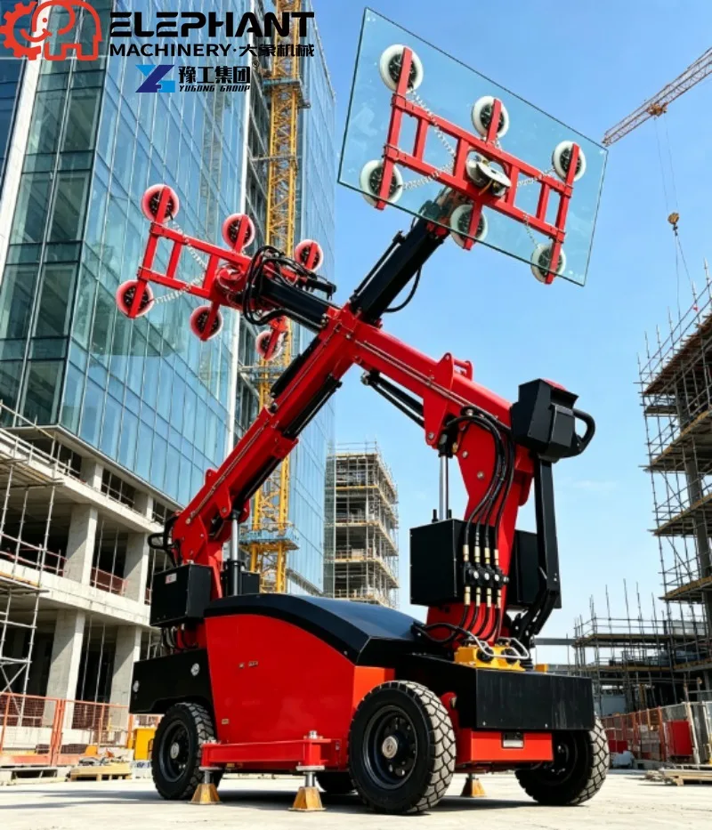 Small Body Large Load Vacuum Glass Crane, Compact 800kg Glass Suction Machine For Narrow Aisle Works