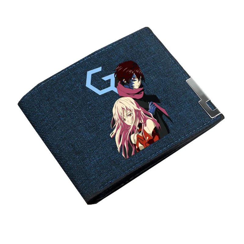 Anime Game Guilty Crown Wallet Boy Gril Cartoon Coin Purse Teenager Canvas Wallet Casual Cash Holder Bi-Fold Short Wallet