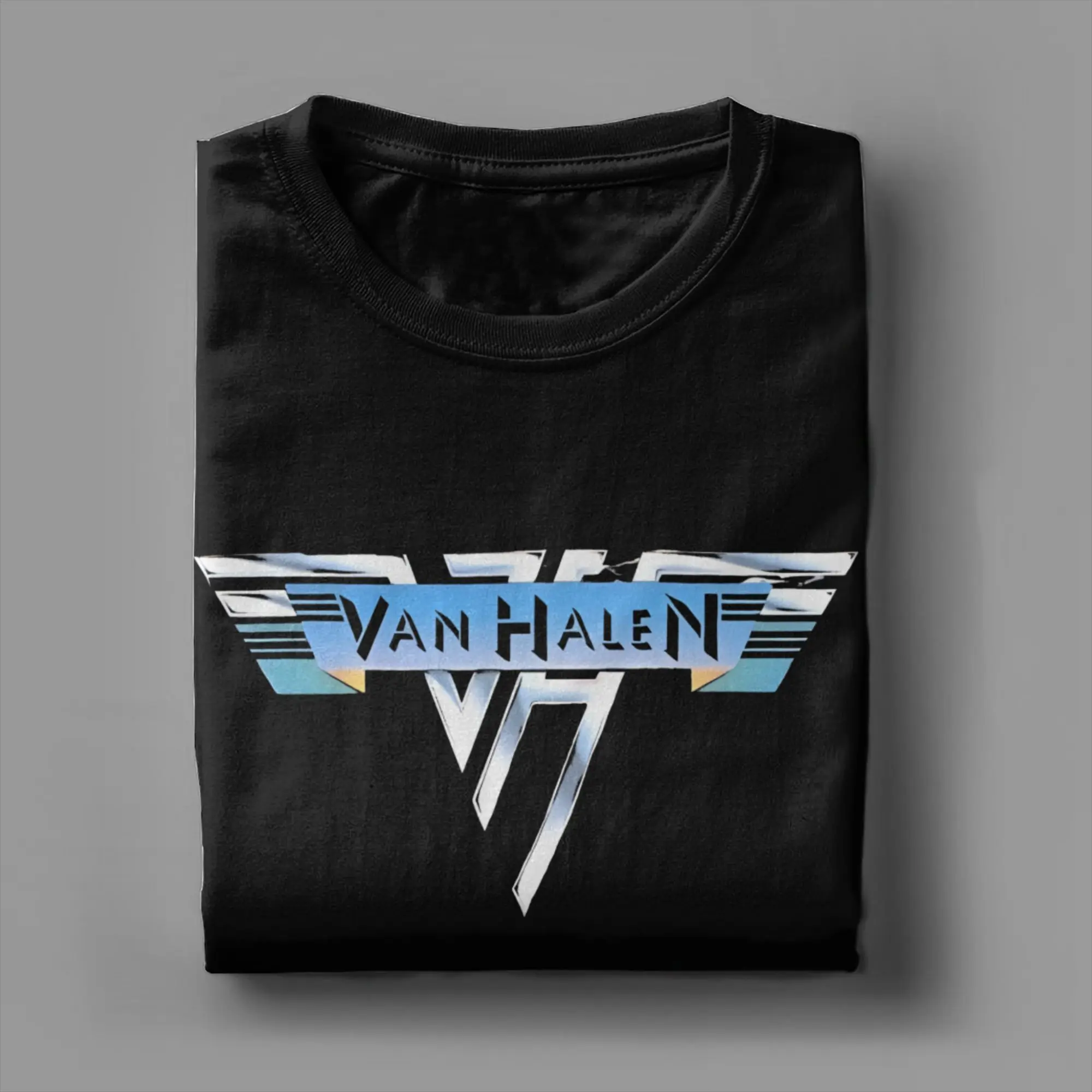 Männer Van Halen Rock Music Band Logo T-Shirts Reine Baumwolle Kleidung Sommer Street Style Kurzarm-T-Shirt O-Ausschnitt Casual T-Shirt – Detail 2