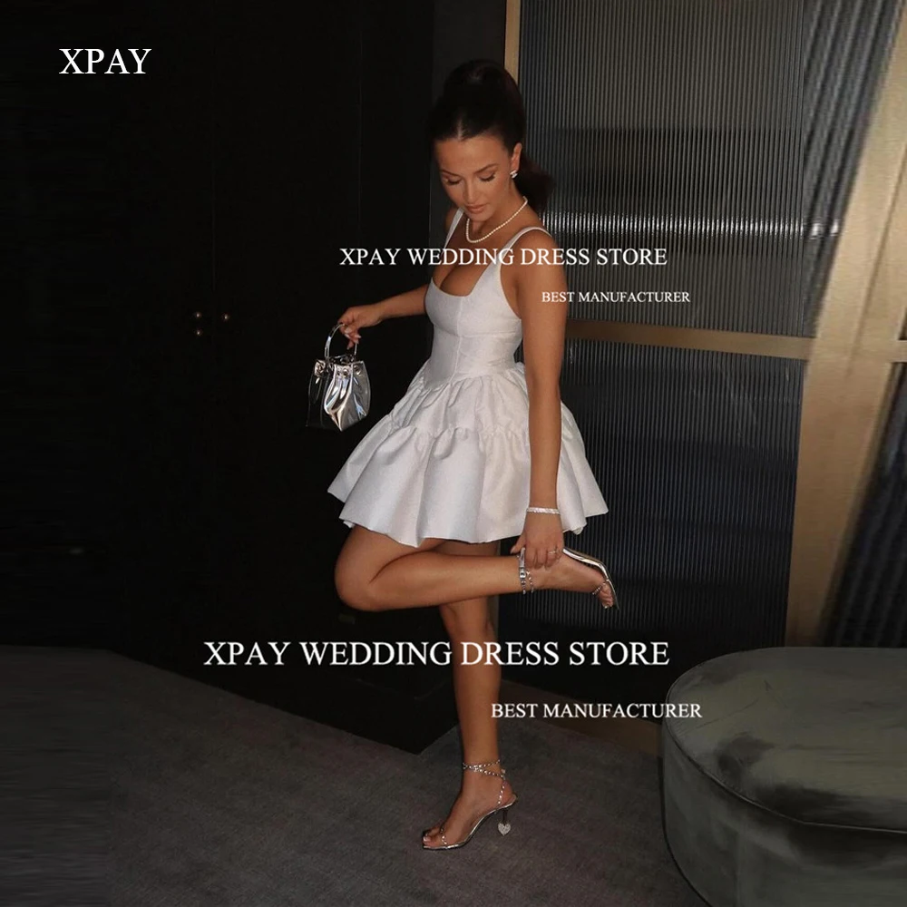 

XPAY Simple Short Wedding Party Dresses Mini Sexy Country Bridal Gowns Prom Night Event Dress Robe de mariage Summer Beach