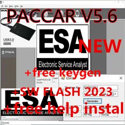 2024 Newest ESA Electronic Service Analyst 5.6+ 2023SW FLASH FILE+ free Keygen UNLOCK For Paccar+ free help install ESA 5.6