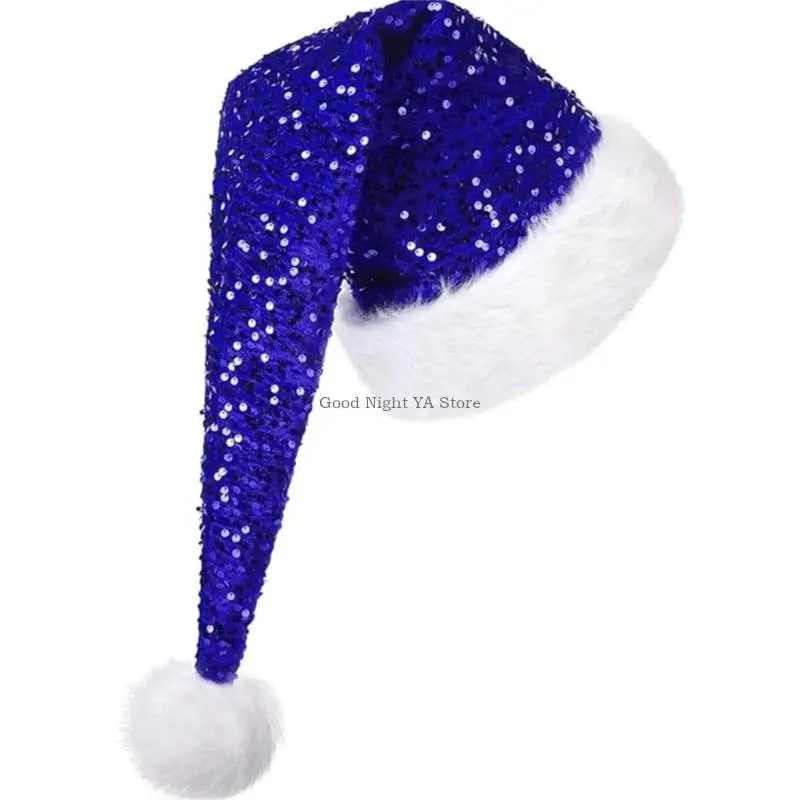 

Термобелье для рождественской вечеринки, шапки с блестками, украшенные шапки из утолщенной ткани для мужчин, женщин, детей,