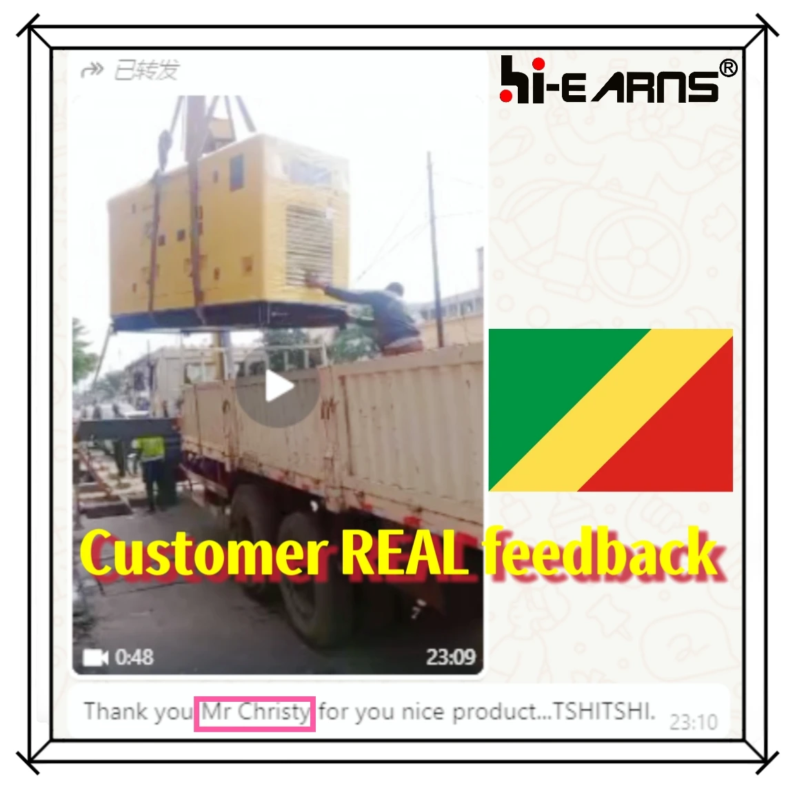 Hiearns 15kva 25kva 30kva 50kva 60 Kva 65kva 100kva 150kva 500kva Waterproof Water Cooled  Generator with Big Fuel Tank