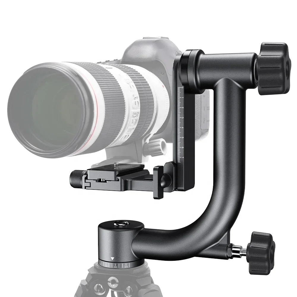 

44lbs/20kg Load 360 Panoramic Gimbal Tripod Head with 1/4'' Standard Quick Release Plate & Bubble Level