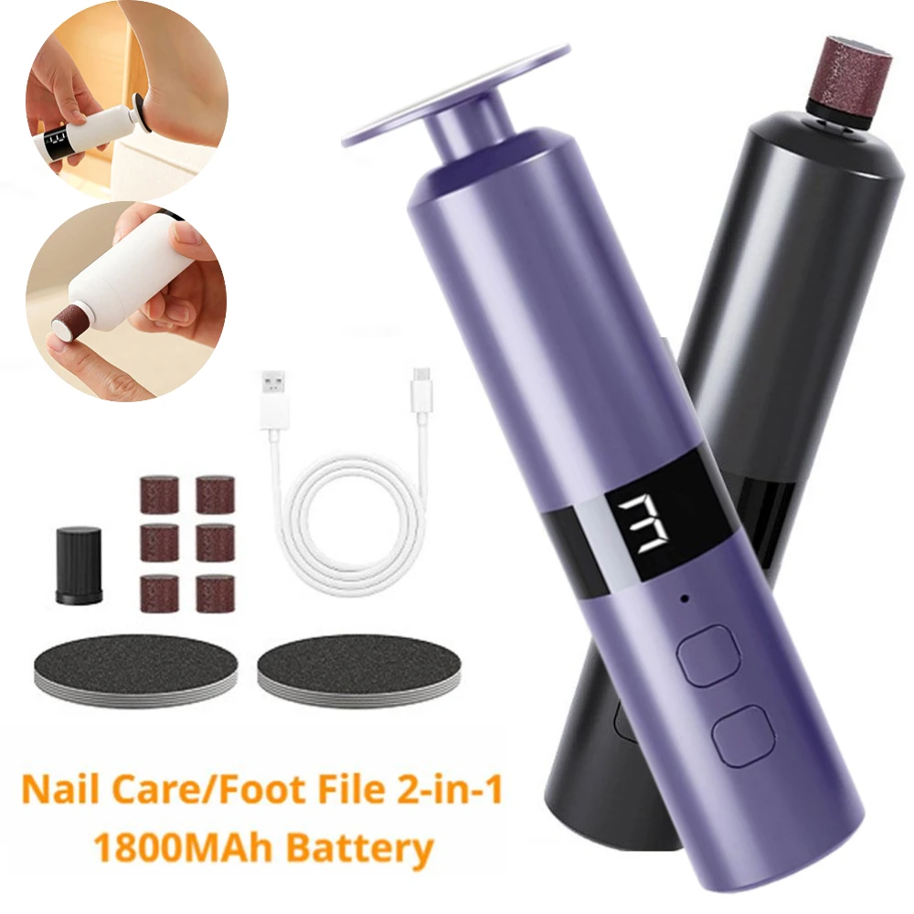

Electric Foot Nail Grinder, Exfoliating Remove Dead Skin Cracks Calluses Care, 6 Speeds & LCD Display, For Foot & Hand Care
