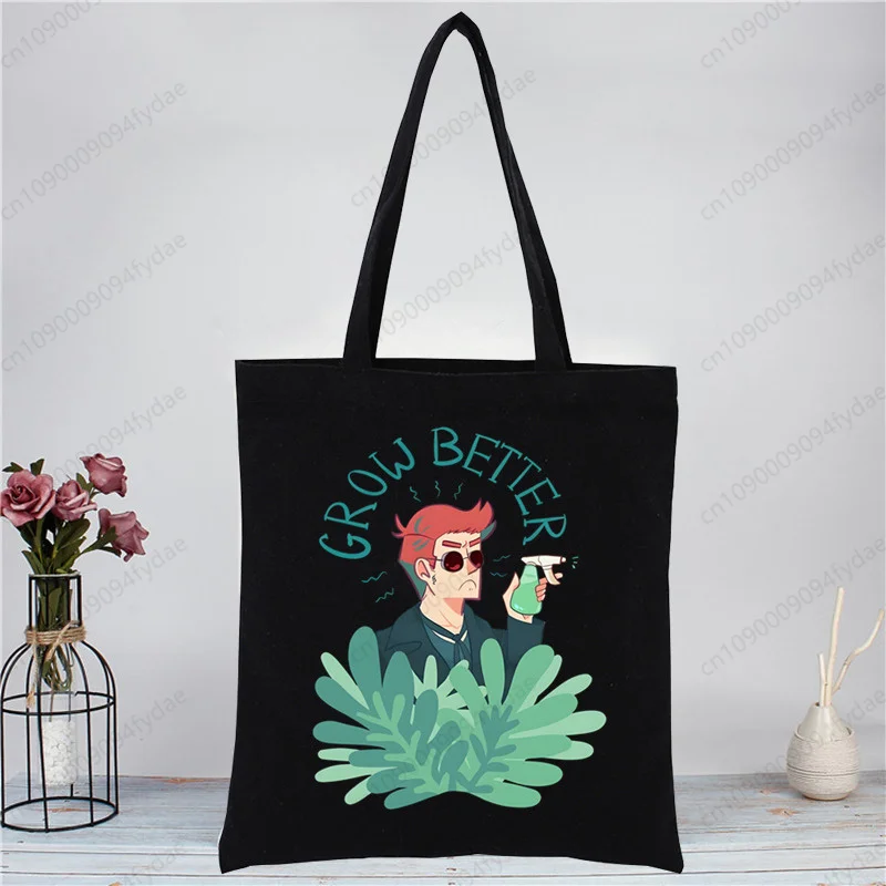 Borse personalizzabili alla moda per le donne borse a tracolla Shopper da viaggio Good Omens mascara Ineffable David Print Beach Tote Bag