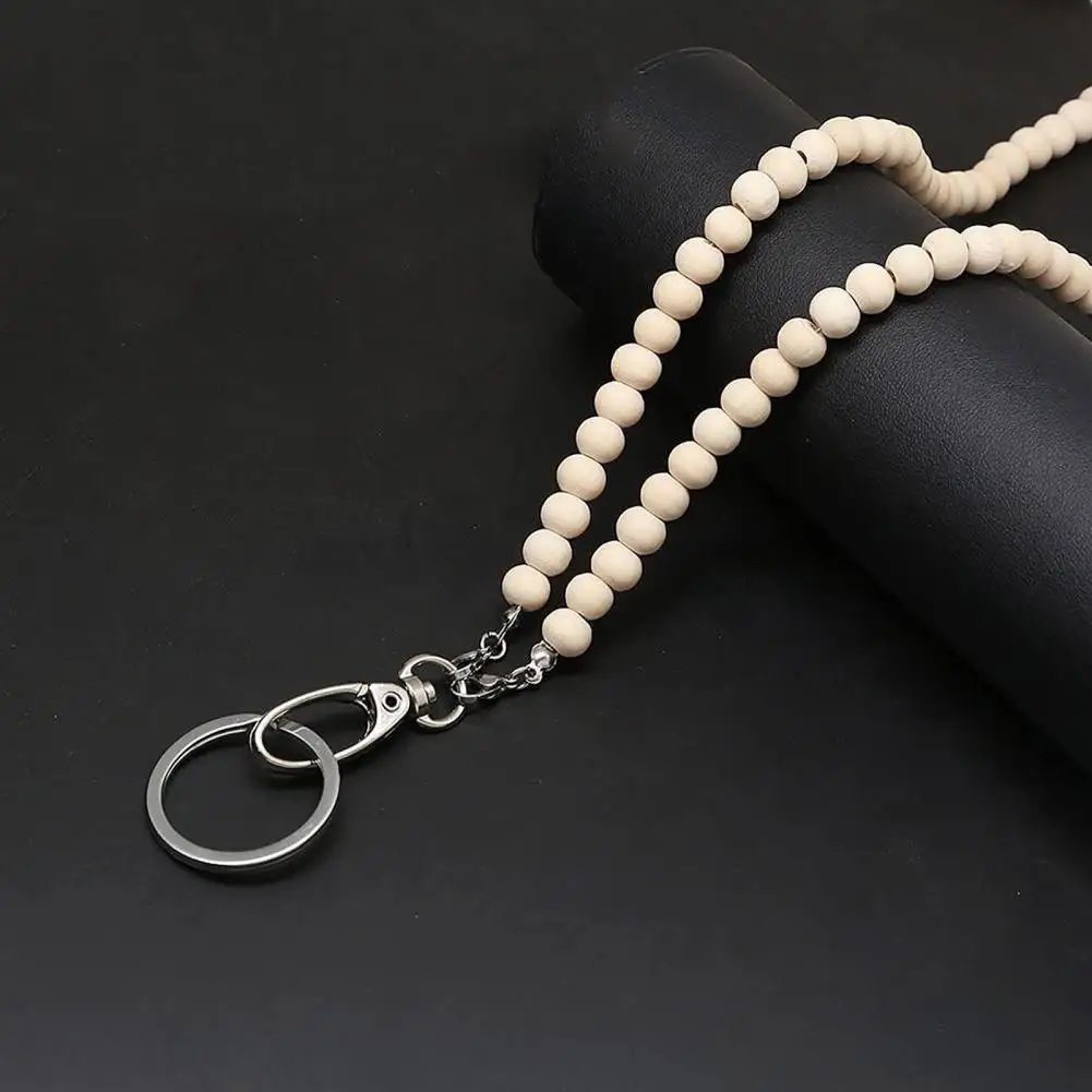 教師用のカラフルな木製ビーズストラップ、洗練された眼鏡ストラップ、IDホルダー、格納式バッジリール、教育用チェーン