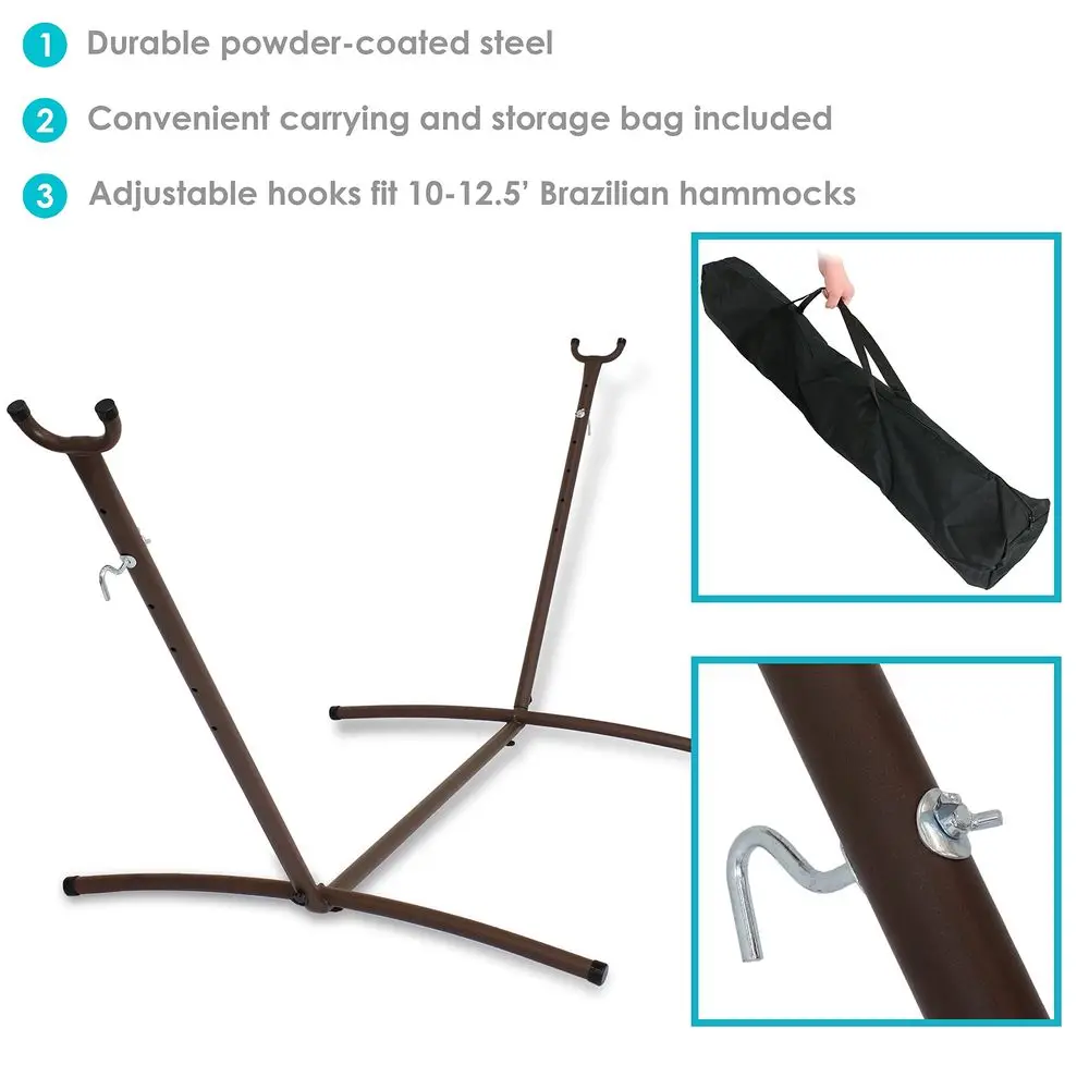 Brazilian Portable Steel Hammock Stand for Outside with Carrying Case 400Pound Capacity Hammock Frame Bronze Finish