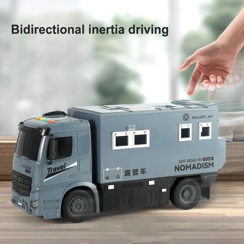 Großes Trägheits-Fahr-Camping-Automodell, simulierte leichte Musik, Geländewagen, Wohnmobil, Kinder-LKW, Spielzeug, Geburtstagsgeschenk