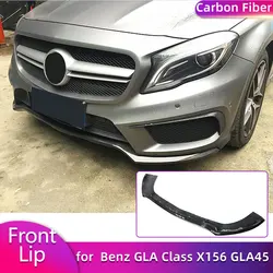 Carbon Fiber Front Bumper Lip for Mercedes-Benz GLA Class X156 GLA45 AMG 2014-2016 Car Front Lip Spoiler Chin Guard Body Kit