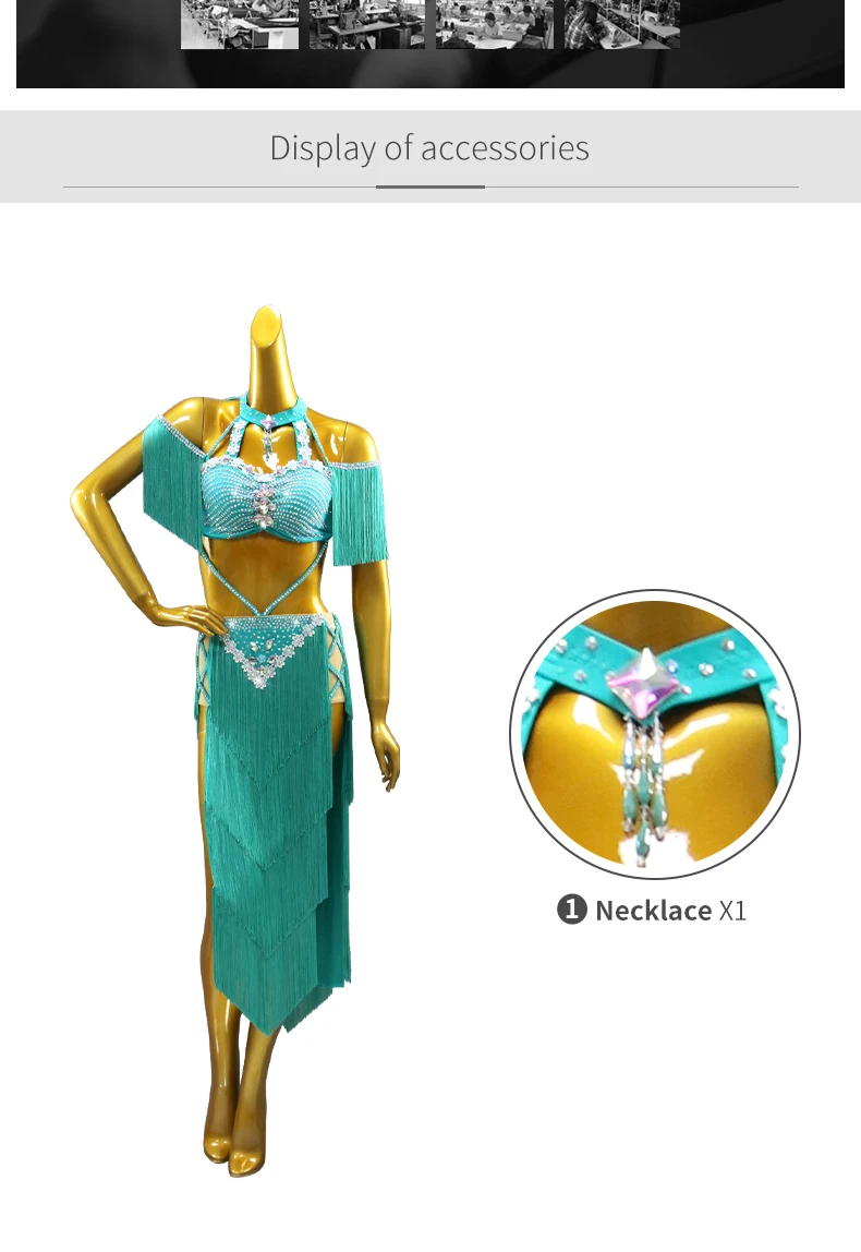 Bauchtanz-Outfit Orientalisches Kostüm Unterrichtskleidung Bauchtanzkleid Damen Abendrock Benley Mädchen Übungskorsett Tanzkleidung – Detail 4