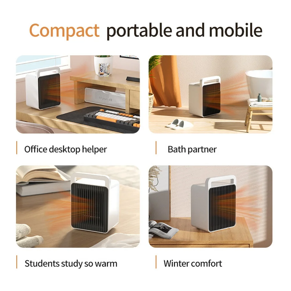 Dual Speed Heater Mini Space Warmer Indoor Heating Compact Electric Space Heater Automatic Power-Off Compact Design