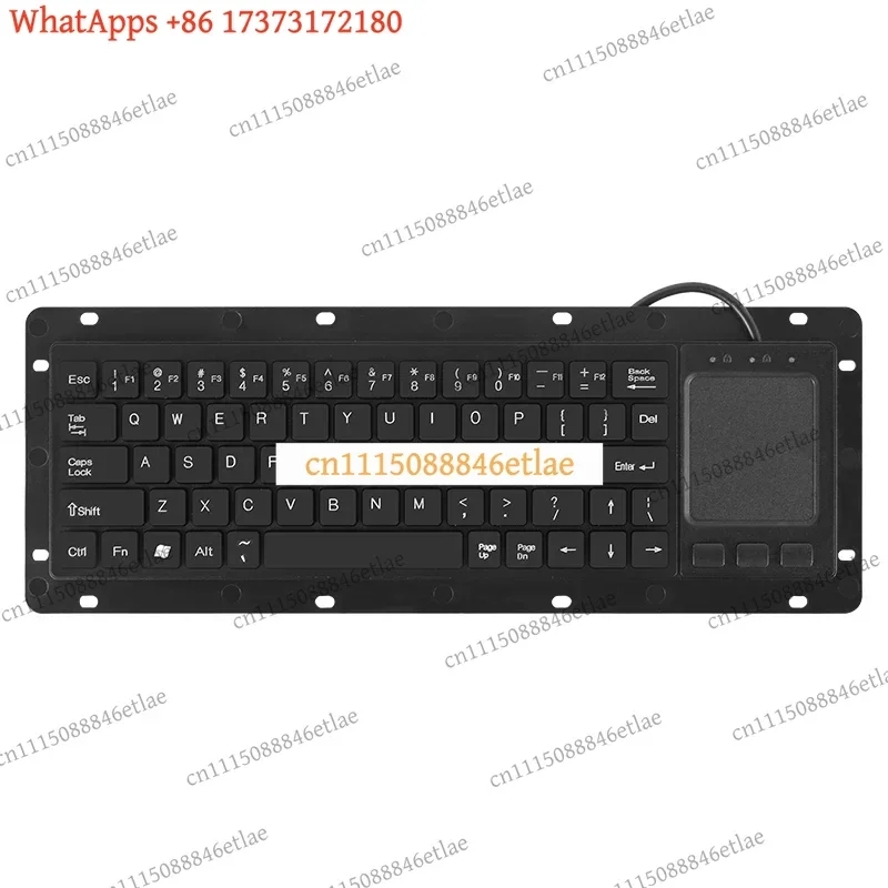 k3 K-68 Industrial Wired Keyboard with Integrated Touchpad/Trackball & EMI Magnetic Ring