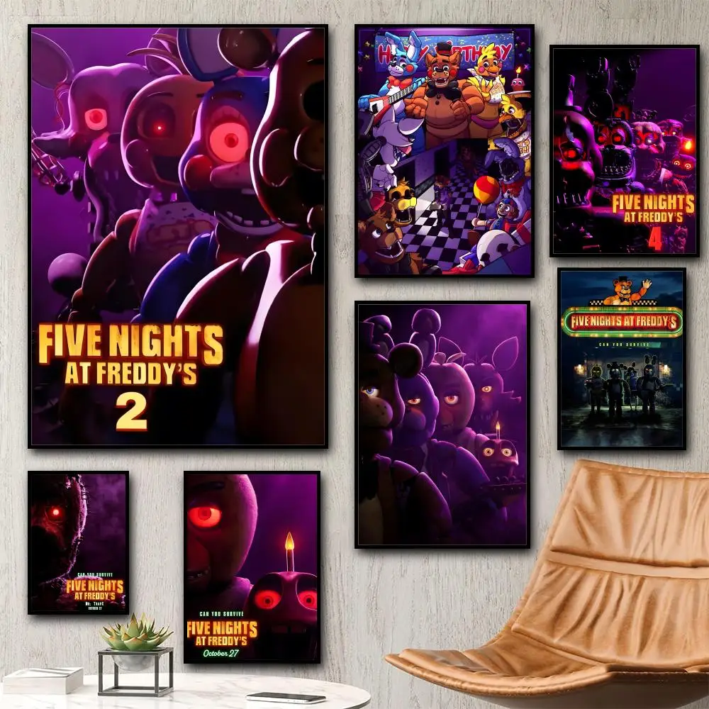 FNAF Five-nights-At-Freddys Ultimate Group Painting Calligraphy HD Canvas Poster living room bedroom bar aesthetic decoration