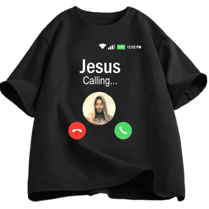 

Funny Jesus Gets Religion Christian T Shirt Short Sleeve Printed Tshirt Men Women 90s Vintage Tee Shirt Men's Clothing Summer