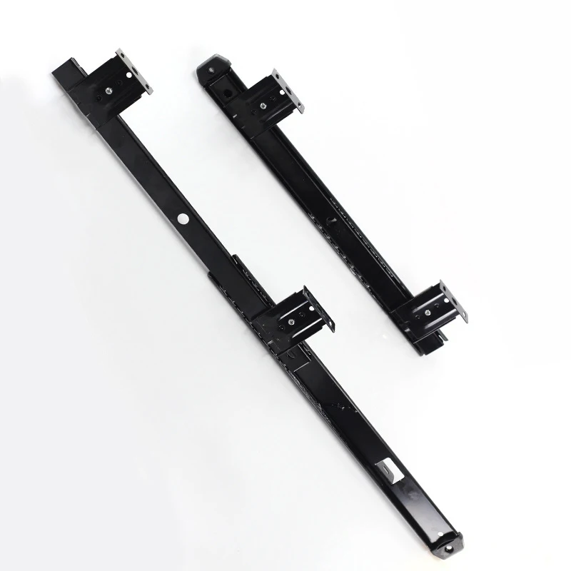 Mute Ball Bearing Pull Out Tray Adjustable Hanging Bracket Suspension Track Guide Rail Fold Telescopic Drawer Runners Black