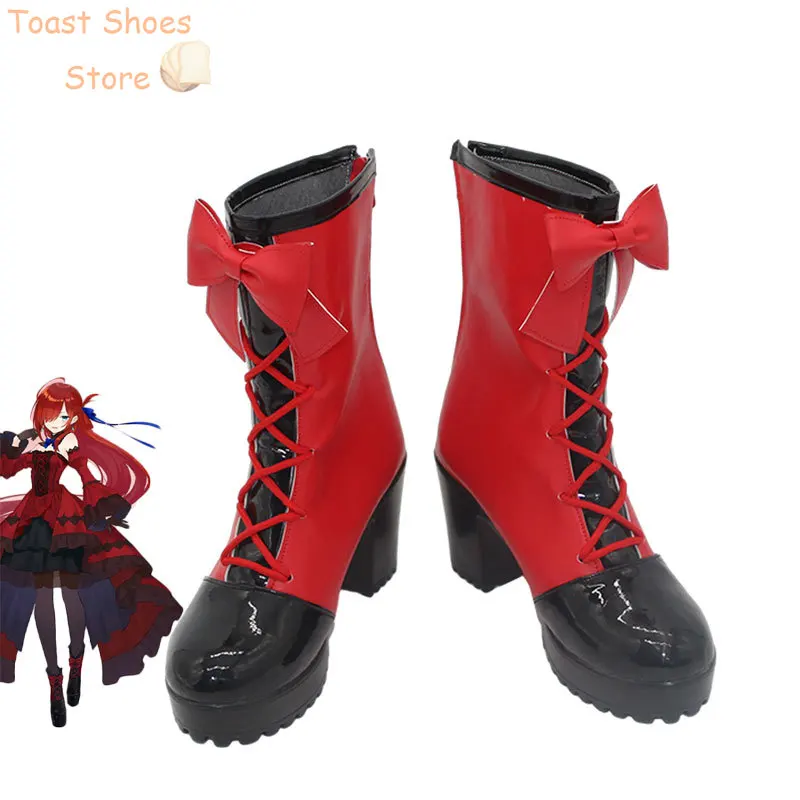 Riviere Cosplay Shoes Halloween Carnival Boots PU Leather Shoes Anime Riviere in the Land of Prayer Cosplay Props Costume Prop