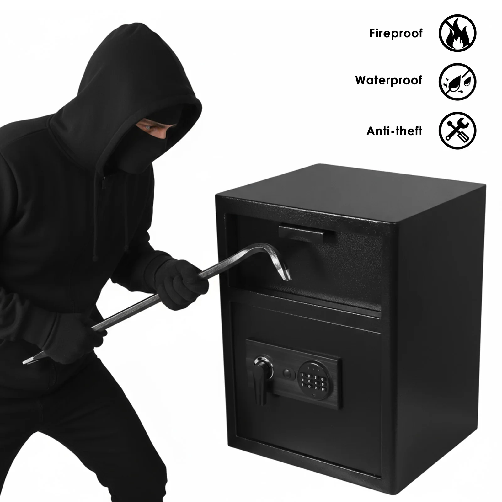 Tastiera digitale sicura per affari pesanti e slot per monete Cassetta di sicurezza per deposito con slot per monete Cassetta di sicurezza antifurto per hotel Home Office