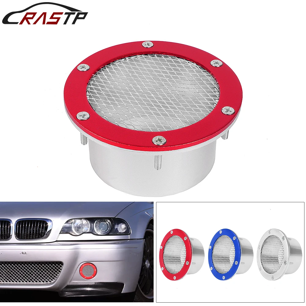 RASTP-Universal 76mm Car Racing Air Duct Grill Bumper Vent inlet Cold Air intake Cover Kit Car Accessories RS-OFI102