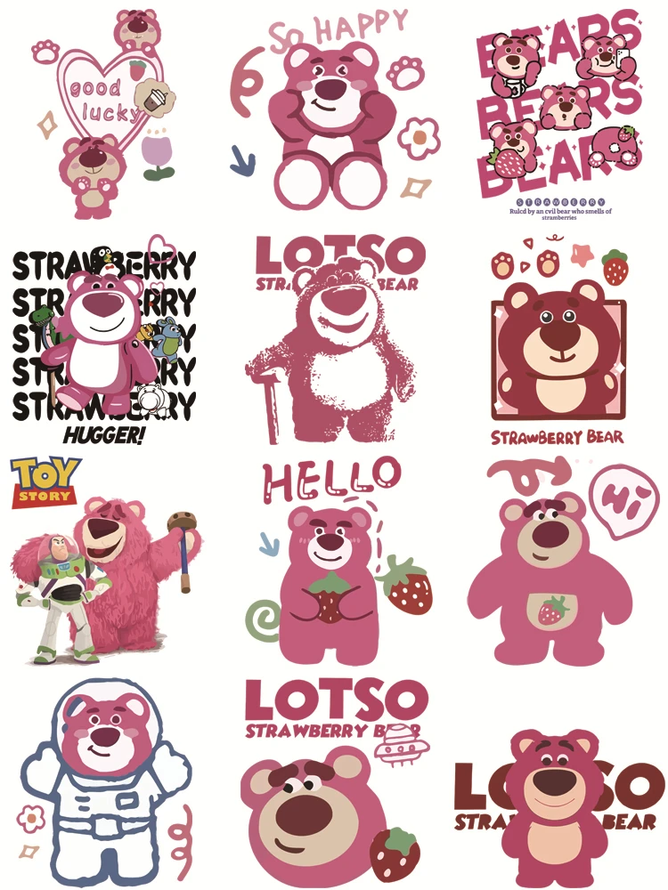 Popular Toy Story Lotso Bear Iron on patches thermo-stickers for children printing for clothes DIY Sewing