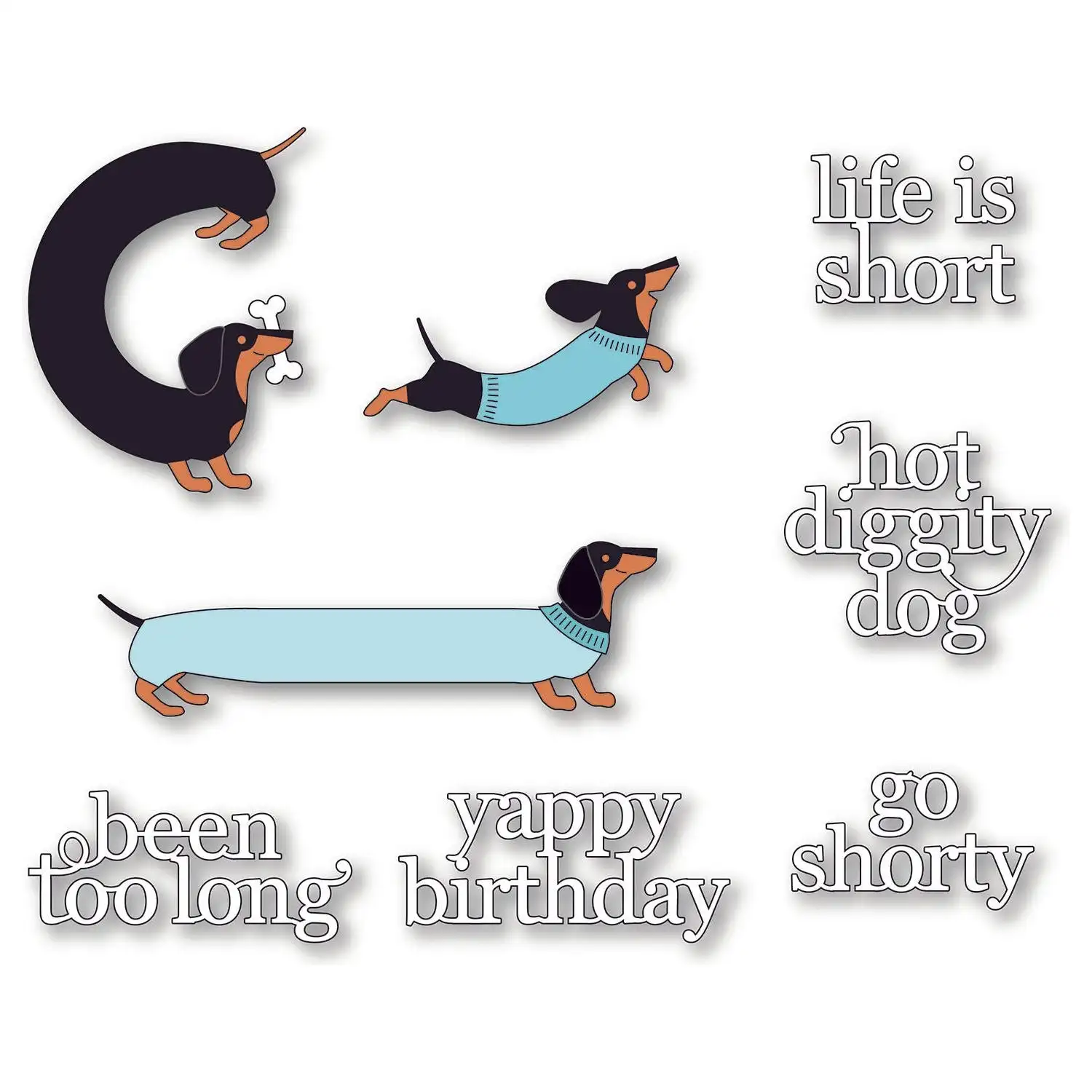 

Diggity Dog Dachshund Metal Cutting Dies for DIY Making Card Scrapbook Embossed Paper Album Craft Supplies Template Decoration