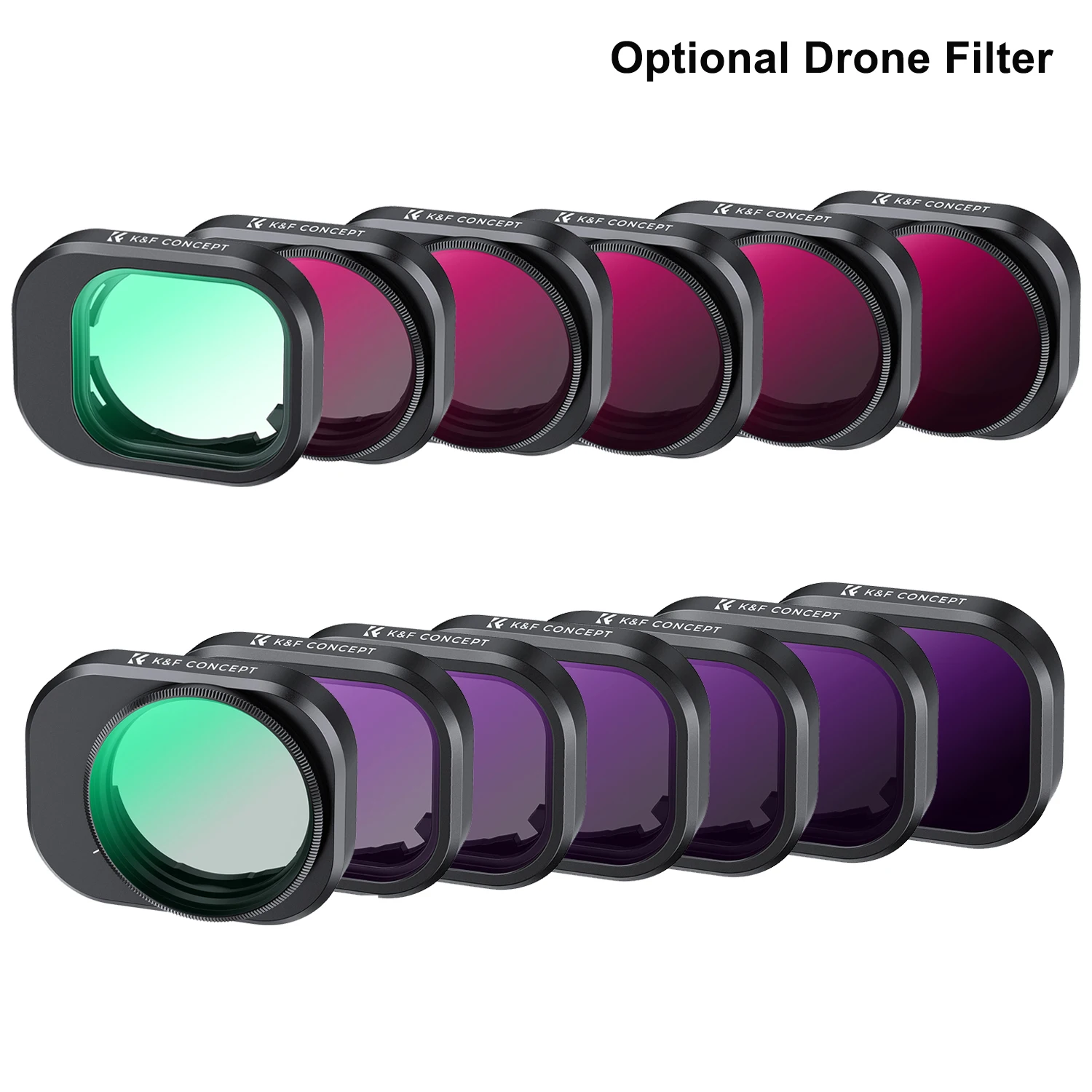 Filtr K&F CONCEPT do DJI Mini 4 Pro, filtry UV/CPL/ND4/ND8/ND16/ND32/ND64/ND&PL, akcesoria do filtrów kamery drona z zieloną powłoką.