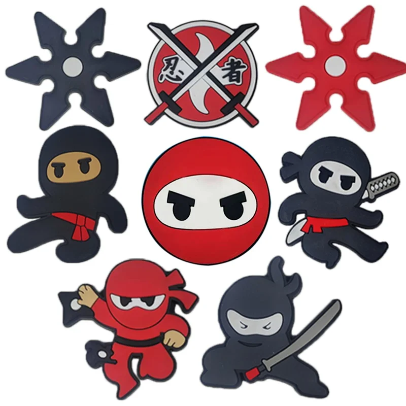 

Hot Toys 1-8PCS Cartoon Ninja image Shoes Charm Decorations Various styles PVC Decoration Detachable Waterproof For Party Gifts